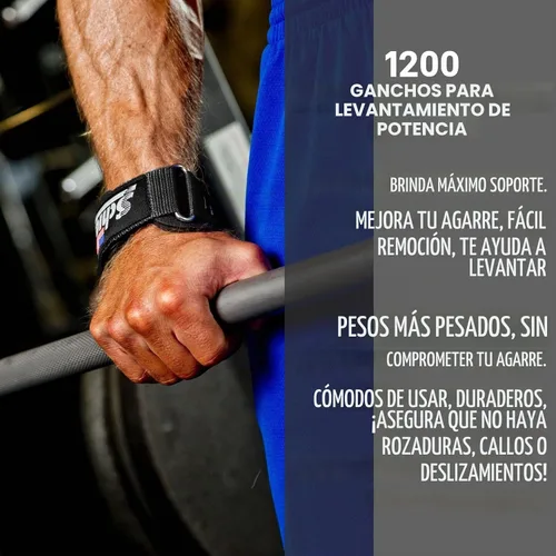 Vista 6 de Schiek Sports 1200 Ganchos de elevación de potencia, soporte de agarre máximo en levantamiento pesado, ajuste cómodo