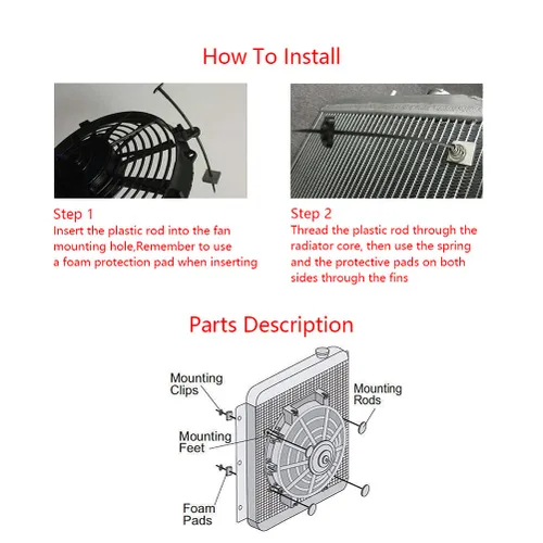 Vista 3 de Kit de montaje de ventilador de radiador eléctrico, compatible con ventilador de refrigeración eléctrico de 7 a 16 pulgadas y enfriador