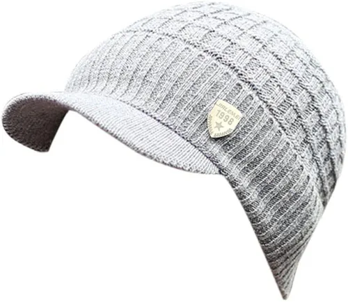 Vista 3 de Gorro de esquí de punto de lana de invierno de ganchillo para hombre