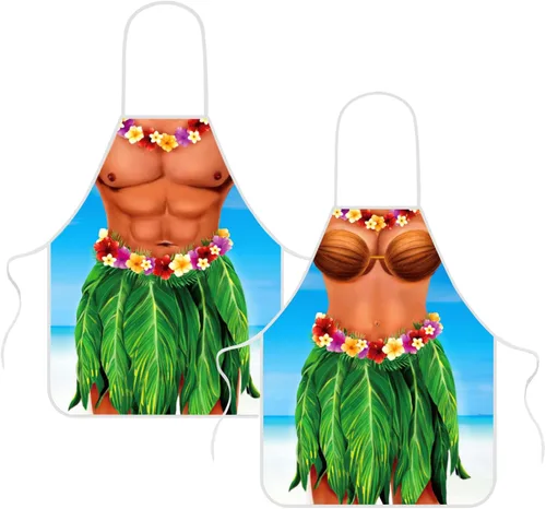 Vista 7 de Hillban Paquete de 2 Delantales Divertidos Delantal de Cocina Creativo con Lazos Ajustables en la Cintura Delantales de Fiesta para Hombres