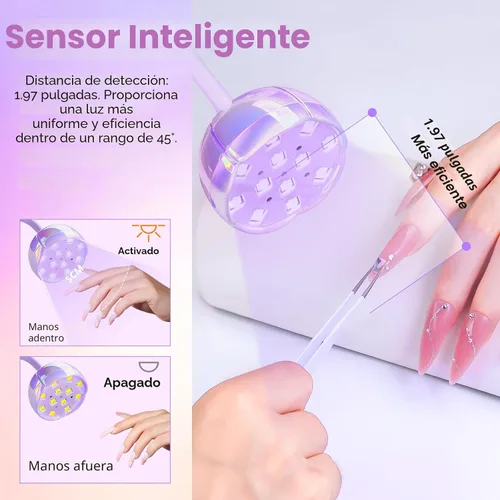 Vista 6 de Makartt Lámpara de uñas UV inalámbrica de cuello de cisne para uñas Gel-X A04-lámpara de uñas-Glazed Purple