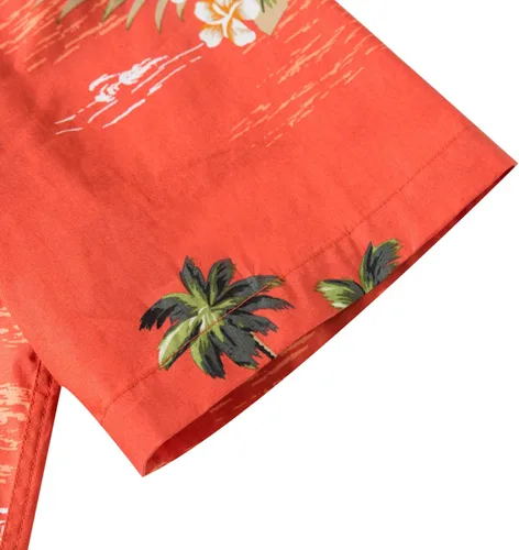 Vista 5 de TUNEVUSE Mens FlowerPineappleBird Print Hawaiian Short Sleeve Shirt Casual Button Down Tropical Shirt