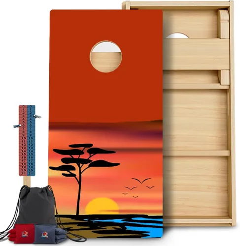 Vista 27 de CornholeGamesUSA Pro - Juego de tablas de Cornhole Fabricado en Estados Unidos Abedul báltico 3/4 Sin rebote Patas triples gruesas Dos 132