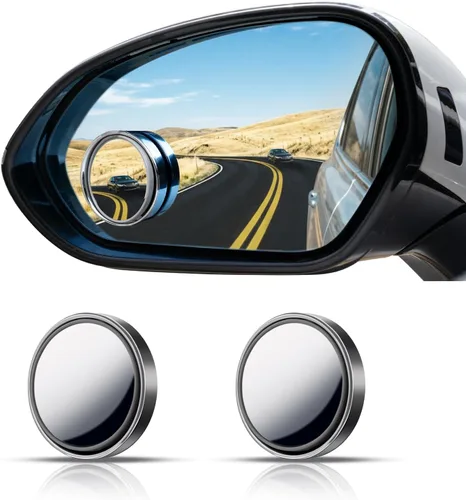 Vista 7 de Espejo de punto ciego, espejo redondo de 2 pulgadas, vidrio HD de 360°, gran angular, ajustable, 2 unidades, espejo lateral convexo