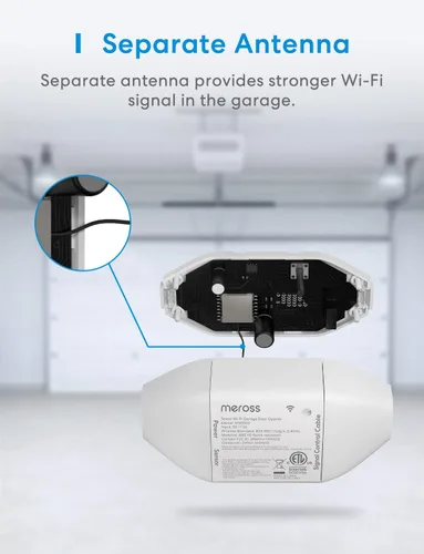 Vista 8 de Meross - Control remoto inteligente para apertura de puerta de garaje, control por aplicación, compatible con Alexa y SmartThings, múltiples modos