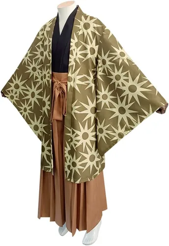 Vista 3 de Haganezuka Hotaru - Disfraz de kimono de demonio de anime para hombre, uniforme de Halloween