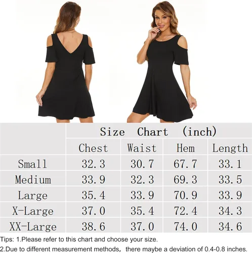 Vista 6 de Vestido sin mangas de manga corta con cuello redondo y hombros descubiertos para mujer