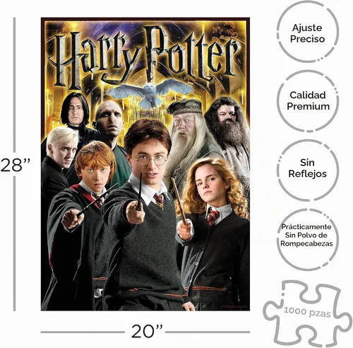 Vista 2 de AQUARIUS Collage de personajes de Harry Potter (rompecabezas de 1000 piezas) – Mercancía y coleccionables de Harry Potter con licencia oficial – Sin