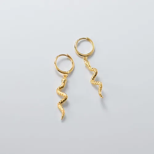 Vista 5 de SLUYNZ Aretes de aro de serpiente de plata de ley para mujeres, adolescentes y niñas, aretes de aro pequeños para hombres