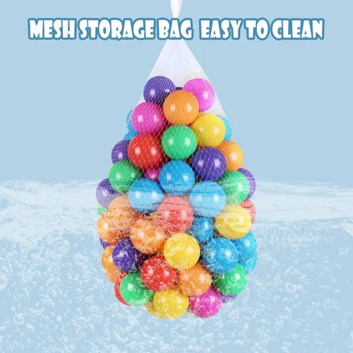Vista 8 de 100 Pack de bolas para tienda de campaña de bolas, bolas de plástico coloridas libres de BPA, bolas de juego para bebés para pozo de bolas, casa