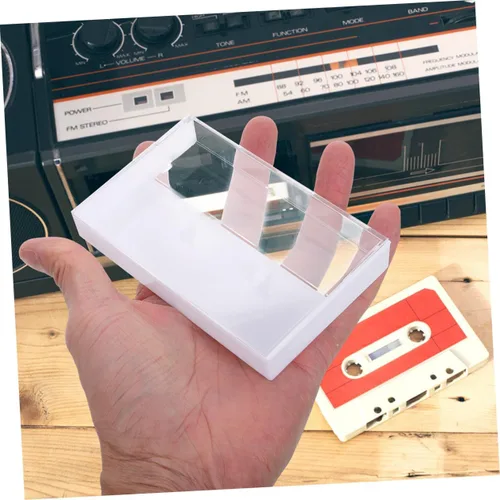 Vista 5 de Generic 5 unids retro cinta cassette retro decoración de audio grabación cassette cassette caso transparente cassette titular transparente cassette