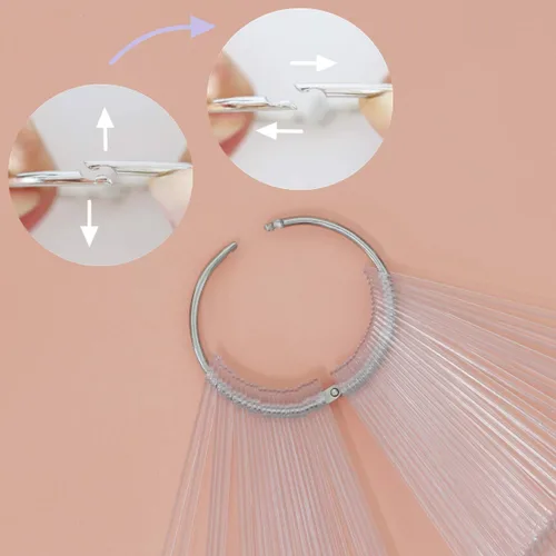 Vista 7 de 50 unidades de palos de muestras de uñas con calcomanías de números, para exhibición de color de uñas, puntas de aguja transparentes, con anillo