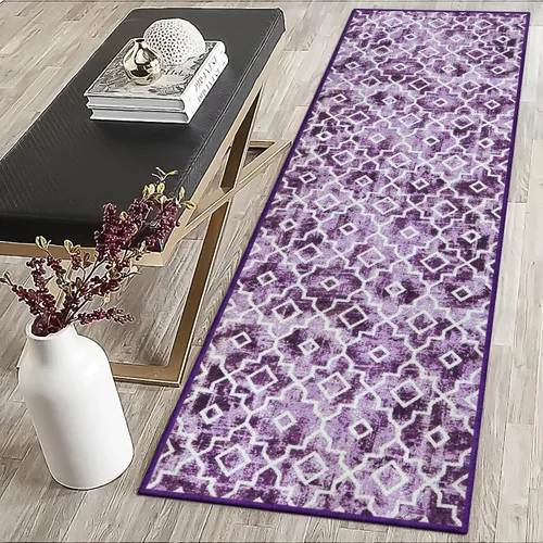 Vista 24 de Moynesa Alfombra marroquí lavable de 2 x 3 pulgadas, pequeña, azul, para cocina, baño, suave, antideslizante, de pelo bajo, moderna, geométrica