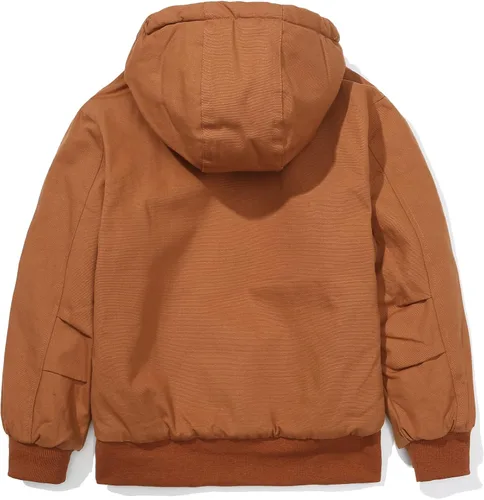 Vista 2 de GRANDWISH Chaqueta de invierno con capucha para niños, abrigo con forro de edredón, Marrón