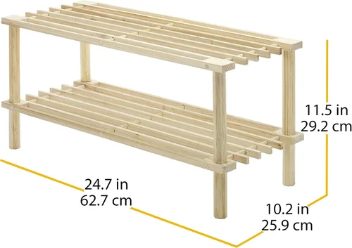 Vista 3 de Estantería Whitmor de madera con 2 niveles
