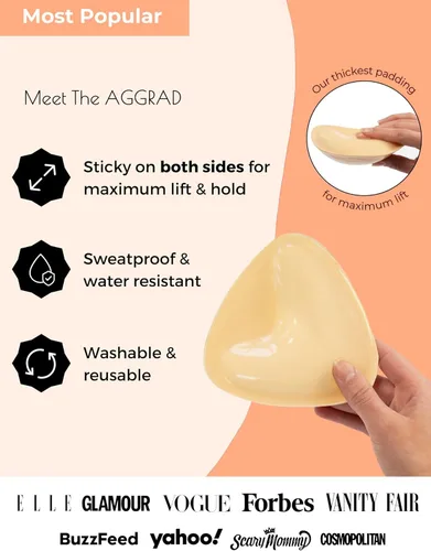 Vista 2 de Almohadillas de Sujetador Adhesivas de Doble Cara Insertos Volumen Ultra Instantáneo Push Up Sujetador Adhesivo para Mujeres Trajes de Baño Bikinis