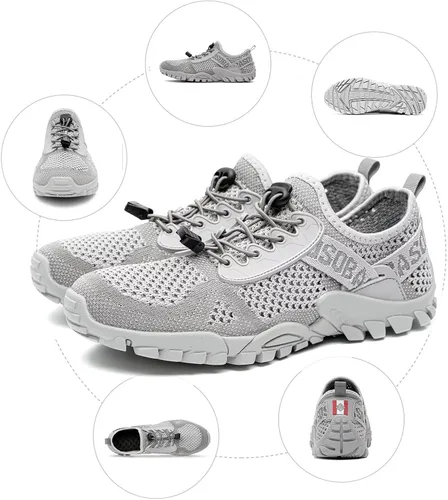 Vista 6 de SOBASO Zapatos de agua para mujeres y hombres, secado rápido, para natación, playa, zapatos acuáticos para deportes acuáticos, buceo, senderismo