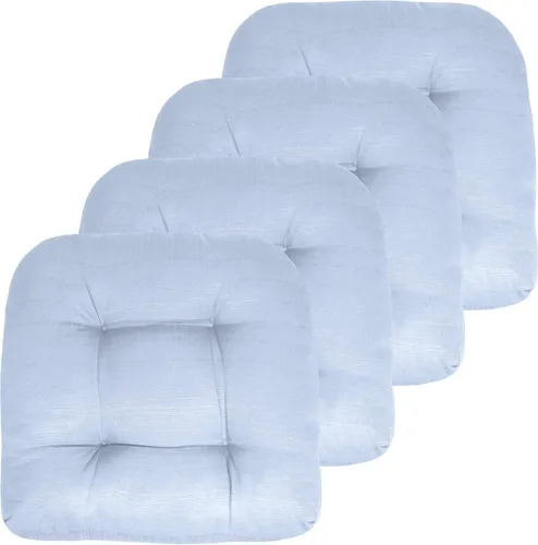 Vista 56 de Sweet Home Collection - Cojines para silla de patio y exterior, almohadillas prémium con relleno grueso y cómodo de fibra, mechones, 19 x 19 Negro