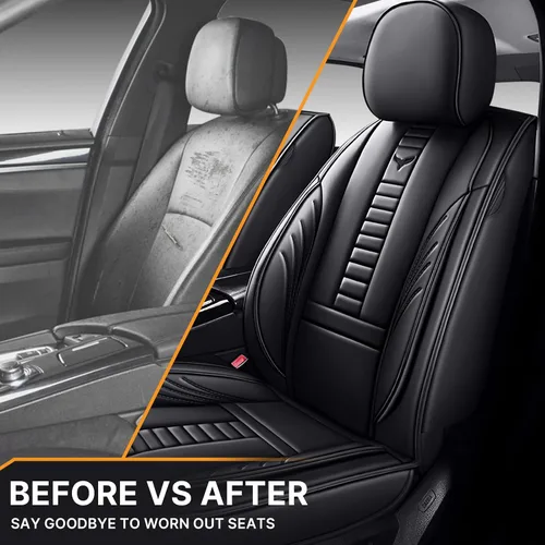 Vista 5 de Fundas de asiento delantero automático para Volvo 1999-2025 95% modelos, protección de banco frontal 3D compatible con bolsa de aire lateral línea