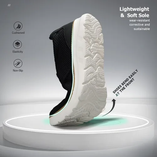 Vista 4 de Zapatos náuticos para hombre, mocasines casuales sin cordones para caminar, zapatillas de vestir de malla, Oxford de negocios para trabajo, suela