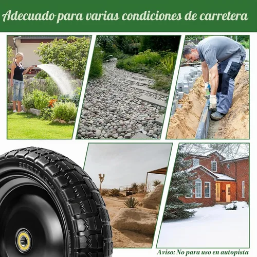 Vista 7 de Parts Camp para carritos Gorila Ruedas de 13 pulgadas, neumáticos de repuesto para carritos Gorila de 4.00-6, neumático y rueda sólidos sin