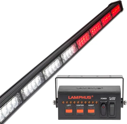 Vista 32 de lamphus SolarBlast sbls64 29" 24 W LED Advertencia Tráfico de Emergencia Advisor – Barra de luz ámbar azul, Azul