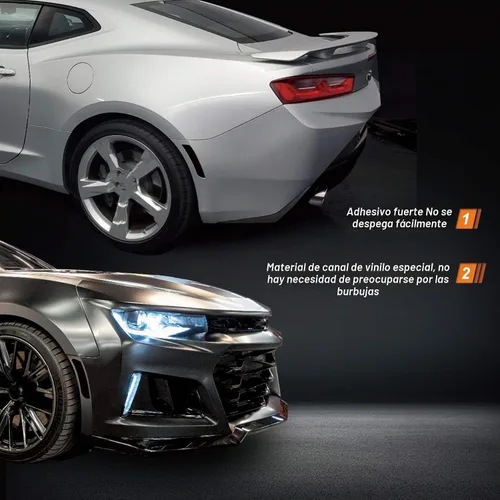 Vista 3 de NDRUSH Luces de marcador laterales opacas de vinilo precortada superposición frontal y trasera compatible con Chevy Camaro 2016 a 2021