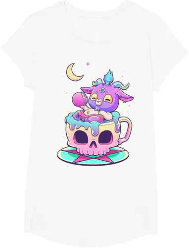 Vista 67 de Kawaii Pastel Goth Cute espeluznante Pentáculo Baphomet - Camiseta de cabra, Negro