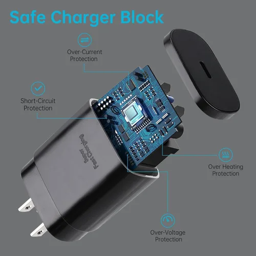 Vista 6 de Cargador de teléfono 17, 16, 15, carga rápida, bloque de carga USB C de 30 W con cable de carga C de 6.6 pies de largo para teléfono 17, 16, 15 Pro
