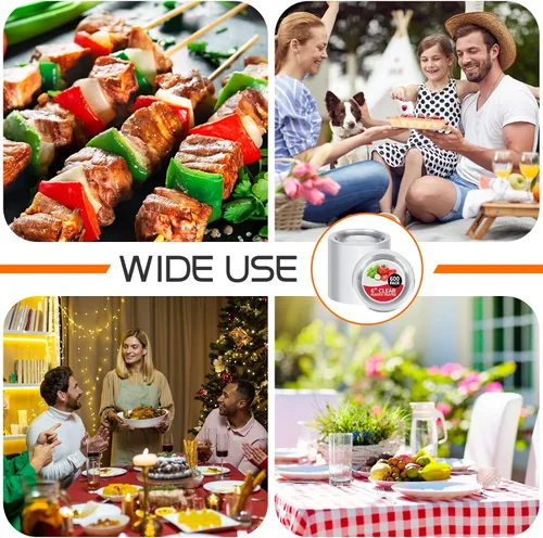 Vista 7 de Juego de 600 platos de plástico transparente de 6 pulgadas, platos de postre de plástico a granel redondos transparentes desechables para fiestas