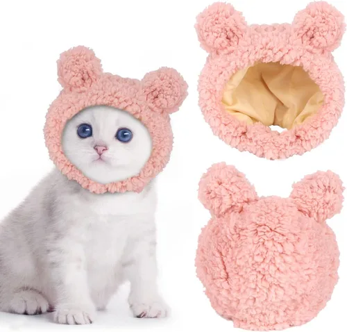 Vista 11 de JOICEE - Lindo disfraz de gato - Cálido sombrero de oso para mascotas pequeñas (color aguacate)