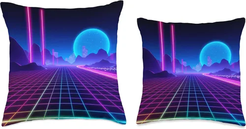 Vista 3 de Vaporwave - Almohada estética Synthwave Retrowave de los años 80 y 90