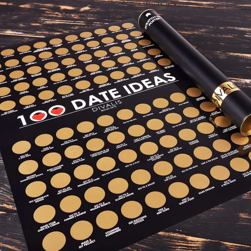 Vista 6 de Póster de 100 fechas para rascar la lista de deseos - Póster rascador grande para pareja de aventuras - Lista de cosas que hacer para pareja - Lista