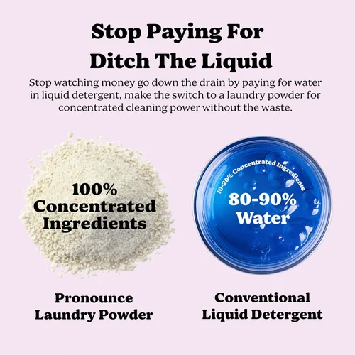 Vista 7 de Pronounce Alternativa de detergente para ropa en polvo, ingredientes más limpios. Más seguro para pieles sensibles. Lucha contra manchas y olores.