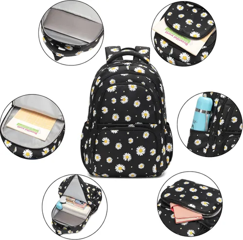 Vista 3 de Sunborls Mochila para niñas, adolescentes y niñas, ligera, de alta capacidad, regalos escolares