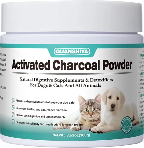 Vista 2 de Carbón activado para perros, gatos y todas las mascotas, carbón para intoxicación de perros, malestar digestivo y alivio de gases, soporte hepático