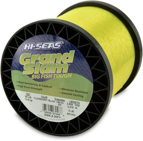 Vista 14 de HI-SEAS Grand Slam - Sedal de pesca de monofilamento, fuerte y resistente a la abrasión, en agua dulce y salada transparente, rosa, verde, azul