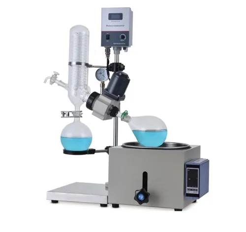 Vista 2 de Evaporador rotativo con bomba y enfriador, bomba de vacío de evaporador rotativo de laboratorio y condensador de trampa fría y elevación manual, 110