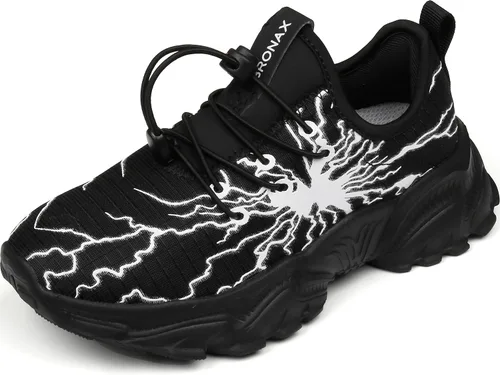 Vista 9 de BRONAX Zapatos de tenis cómodos con personalidad de graffiti para niños pequeños/grandes