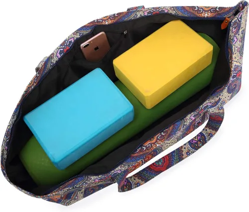 Vista 7 de Bolsa grande para esterilla de yoga para mujeres y hombres, bolsa de gimnasio para viajes, pilates, oficina, playa, entrenamiento, con correa