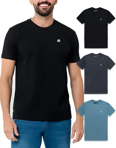 Vista 38 de Camisetas casuales de algodón suave con cuello redondo y ajuste atlético