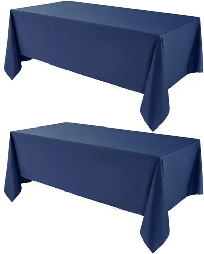 Vista 27 de Mantel Cuadrado 52 x 52 Pulgadas Manteles Negros Resistente a Manchas y Arrugas Lavable de Poliéster para Fiestas, Buffets y Bodas Mantel