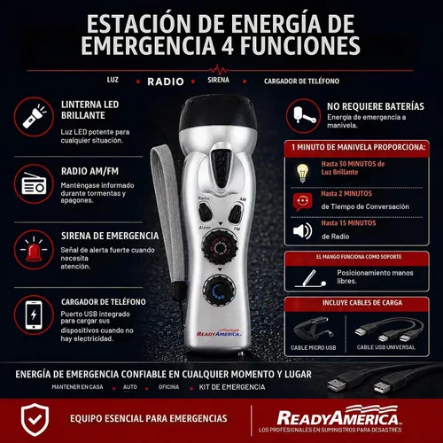 Vista 5 de Ready America Linterna de emergencia.