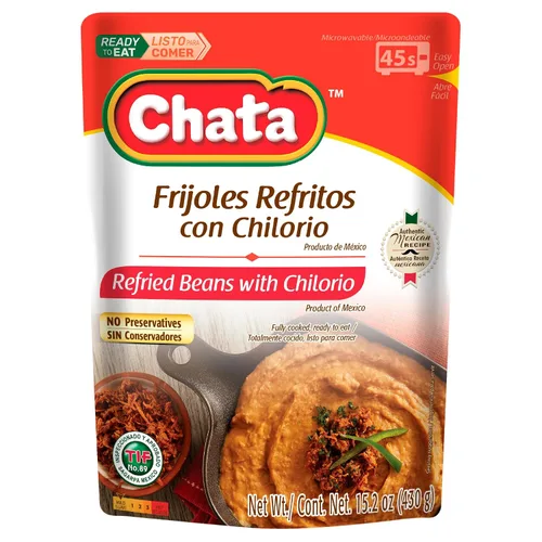Vista 7 de Chata Frijoles negros tradicionales mexicanos refritos, 15.2, paquete de 1