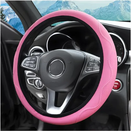 Vista 13 de Funda elástica para volante zipelo de 15 pulgadas, microfibra transpirable de seda de hielo, universal, antideslizante, para automóvil, cálida