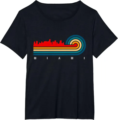 Vista 28 de Camiseta Retro City of Miami Florida, Negro