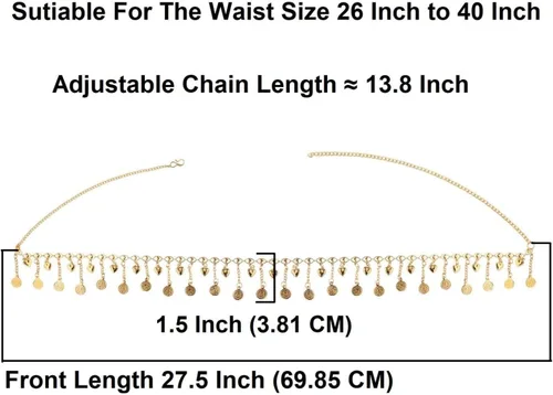 Vista 4 de Efulgenz Gold Tone Indian Jewelry for Women Dubai Style Kamarbandh Indian Gold Tone Ball Beads Chain Tassel Kamarbandh Belly Chain Waist Belt Beach