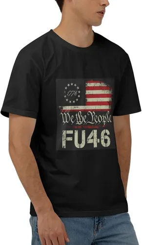 Vista 2 de Fu46 Camiseta Hombre Tops Manga Corta Slim Tee