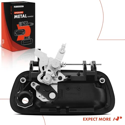 Vista 8 de A-Premium Manija de metal mejorada para puerta trasera con cerradura compatible con Toyota Tundra 2000-2006, negro imprimado, repuesto #