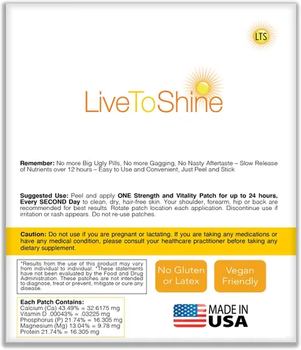 Vista 6 de Live To Shine Paquete de parches D de curcumina de cúrcuma y calcio y magnesio, sigue moviéndose, mantente fuerte, suministro para 30 días cada